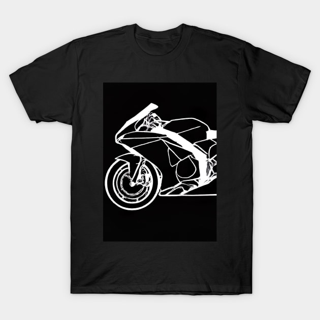 Outline Motorcycle T-Shirt by maxcode